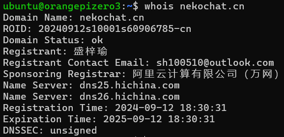 Whois Nekochat.cn